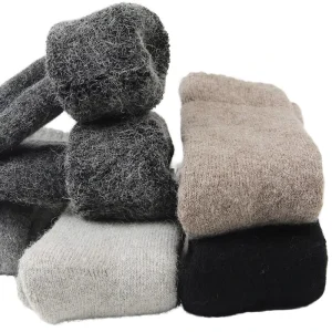 Custom Knitted Winter Warm Fleece Terry Socks Extra Thermal Thick Wool Socks for Women’s Men’s Daily Life Logo Cuff Bottom Body
