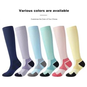 Custom LOGO Summer Simple Color Training Socks Women’s Athletic Compression Socks