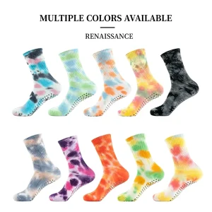 Custom LOGO Tie dye Cotton Street Trend Socks Overseas Ins Socks Sweat Absorbent Breathable For Spring Cross Border