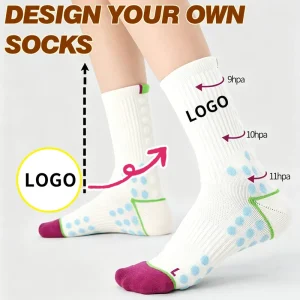 Custom Ladies’ Fashion Sports Socks Moisture Wicking Anti Bacterial Odor Terry Lined Running Socks