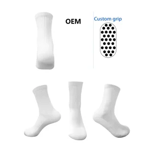 Custom Logo Anti Slip Grip Men’s Football Socks Youth Sports Custom Soccer Grip Socks with Bottom Logo Position