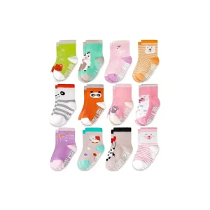 Custom Logo Anti Slip Newborn Baby Socks 0 3 Months 6 12 Months Cotton Baby Grip Socks for Boy Girl