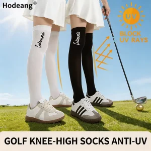 Custom Logo Anti UV Golf Knee High Socks Sun Protection Breathable Over the Knee Socks for Women