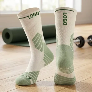 Custom Logo Athletic Compression Socks OEM Sports Running Socks Left Right Ergonomic Cushioned Crew Socks Men Women
