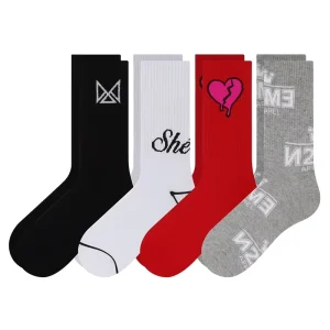 Custom Logo Athletic Crew Sock Knitted Cotton Sport Sock for Spring Season Design Your Own Brand