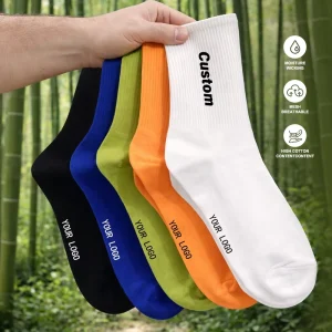 Custom Logo Bamboo Unisex Men Sport Socks Soft Compression Bamboo Fiber Socks