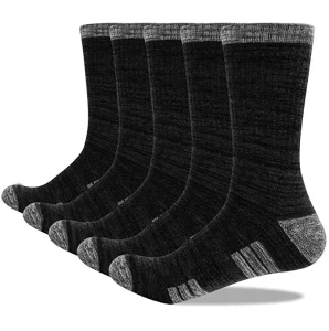 Custom Logo Black HeavyW Eight Men’s Winter Thick Wool Walking Thermal Socks Running Socks