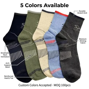 Custom Logo Body Position Autumn Knitted Breathable Sport Socks Men Ankle Print Plain White Black Grey Crew Training