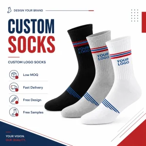 Custom Logo Breathable Basketball Socks Custom Design Cotton Men and Women Crew Sports Sox