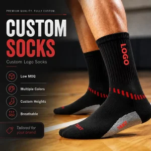 Custom Logo Breathable Crew Sports Socks Terry Cushioned Sole Athletic Training Socks Men Knitted Mid Tube Sport Socks
