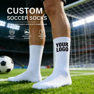 Custom Logo Breathable Quick Dry Football Socks Non Slip Athletic Soccer Socks Moisture Wicking Stretch Sports Socks