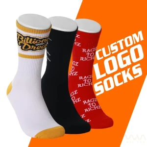 Custom Logo Casual Sports Socks Custom Design Your Own Logo Sock Custom Men Stripe Socks