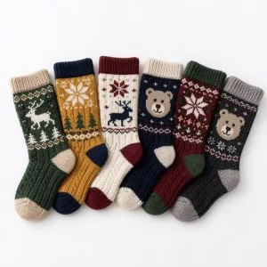 Custom Logo Children Wool Thick Socks Breathable Warm Carton Animal Socks For Girls Boys