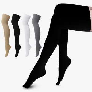 Custom Logo Circulation Support Thigh High Compression Socks Sports 15 20 MmHg Over the Knee Compression Stockings