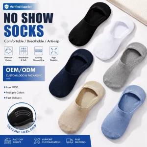 Custom Logo Color Cotton No Show Socks Women Invisible Low Cut Anti Slip Silicone Grip Breathable Soft Thin Summer