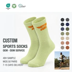 Custom Logo Comfort Fit Moisture Wicking Sports Socks Combed Cotton Knitted Seamless Athletic Socks For Cycling BSCI