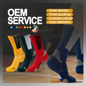 Custom Logo Comfortable Breathable Black Athletic Sports Football Basketball Crew Socks