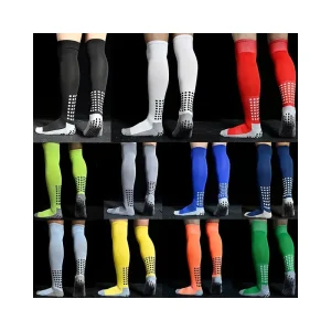 Custom Logo Compression Grip Sports Socks Athletic Jacquard Crew High Anti Slip Football Soccer Socks