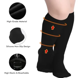 Custom Logo Compression Socks Casual Nylon Elastic Knee High Compression Socks Compression Cushion Running Athletic Socks
