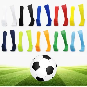 Custom Logo Cotton Anti-bacterial Anti Slip Long High Knee Football Knitted Socks Grip Soccer Sports Socks