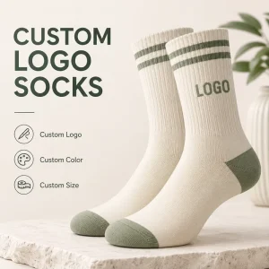 Custom Logo Cotton Crew Socks Stripes OEM Breathable Personalized Outdoor Sport Socks