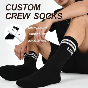 Custom Logo Cotton Custom Crew Gym Socks Breathable Anti Slip Free Packaging for Gym Team