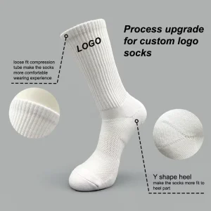 Custom Logo Cotton Long Tube Sports Socks Sweat Absorbent Breathable for Football Basketball