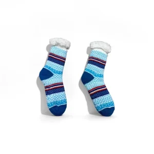 Custom Logo Cozy Plush Solid Color Slipper Socks for Adult Women
