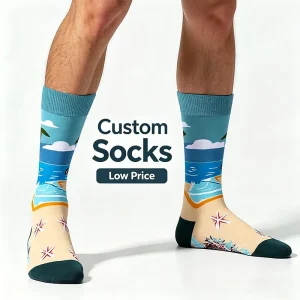 Custom Logo Creative Plant Life Scenery Graphic Soft Combed Cotton Jacquard Funky Socks