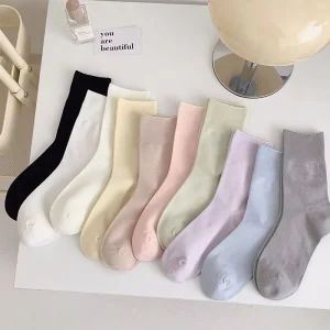 Custom Logo Crew Casual Socks Cotton Polyester Spandex Eco Friendly Quick Dry Low Cut Plain for Daily Wear