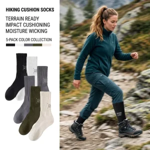 Custom Logo Crew Merino Wool Socks Men’s Winter Socks Knitted Cuff & Bottom Breathable Personalized