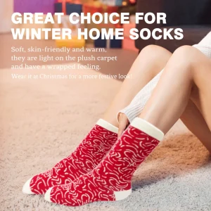 Custom Logo Crew Socks Unisex Cotton Red Abstract Pattern Breathable Knitted Casual Holiday Socks for Daily Wear
