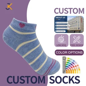 Custom Logo Cute Casual Children’s Ankle Socks High Quality Quick Dry Breathable Knitted Eco-Friendly Short Stripe Socks