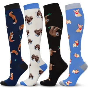 Custom Logo Design Cartoon Animal Pattern Low MOQ Crew Mid-tube Cotton Sock Men’s Terry Sports Printed Socks