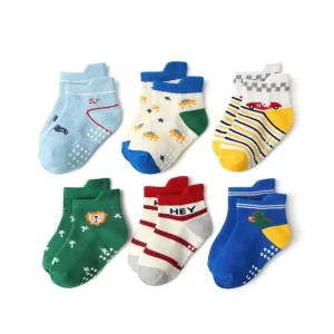 Custom Logo Design Cartoon Children Socks Colored Cotton Socks Print Characters Ankle Socks for Kids