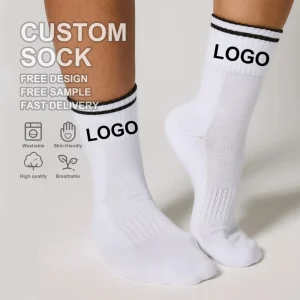 Custom Logo Design Free Pattern Design Cotton Socks Breathable Moisture Wicking Terry Socks Unisex Includes Packaging