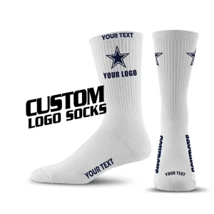 Custom Logo Design Own Fashion Jacquard Mens Sports Cotton Crew Socks Jacquard logo Crew Sox