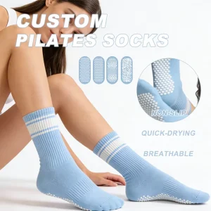 Custom Logo Digital Autumn Crew Pilates Socks Quick Dry Breathable Anti-Bacterial Eco-Friendly Free Samples for Pilates Teacher