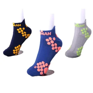 Custom Logo Eco Friendly Black Gray Blue Color Premium Spandex Nylon Cotton Women Running Anti slip Sports Ankle Gym Socks
