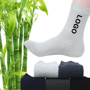 Custom Logo Embroidery Breathable Bamboo Socks for Men