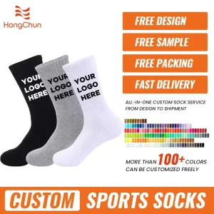 Custom Logo Fashion Custom Design Anti Slip Sports Cotton Basketball Socks Unisex