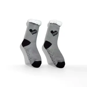 Custom Logo Fleece Lined Nordic Snowflake Floor Socks for Ladies