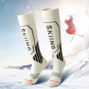 Custom Logo High Quality Outdoor Camping Mountaineering Snow Merino Wool Ski Socks Wool Knee High Skiing Socks