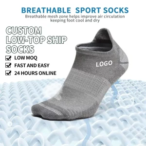 Custom Logo Invisible No Show Socks Non Slip Cotton Low Cut Socks for Women and Men