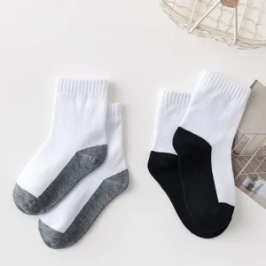Custom Logo Kids Socks Children’s Student Socks Cotton Mid tube Socks Solid Color Socks