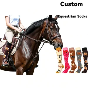 Custom Logo Knee High Equestrian Socks Breathable Cushioned Horse Riding Socks OEM