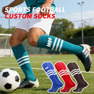 Custom Logo Knee High Soccer Socks for Men Breathable Compression Sports Socks for Running & Training