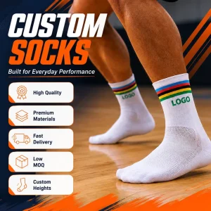 Custom Logo Lightweight Breathable Sport Socks Custom Logo Basketball & Sport Running Socks for Men and Women