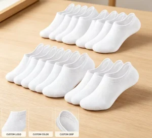Custom Logo Low MOQ No Show Socks Breathable Cotton Invisible Liner Socks for Flats Loafers