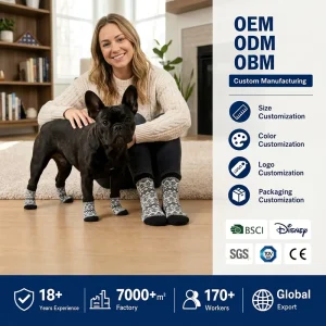 Custom Logo Matching Dog And Human Socks Winter Warm Pet Paw Protectors OEM ODM Factory Anti Slip Knit Pet Socks